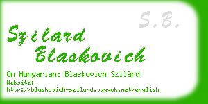 szilard blaskovich business card